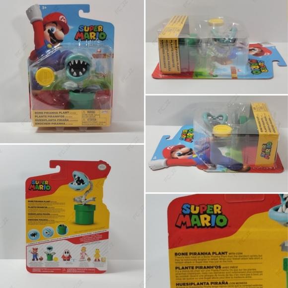 Jakks Pacific x Super Mario - 4" Complete Set (Koopa/Mario/Peach/Plant/Shy) NEW